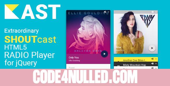 Kast - Extraordinary SHOUTcast HTML5 Radio Player for jQuery - Material Design