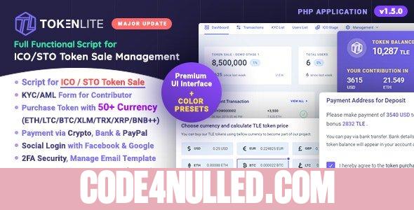 TokenLite v1.5.0 - ICO / STO Token Sale Management Dashboard - ICO Admin Script - nulled