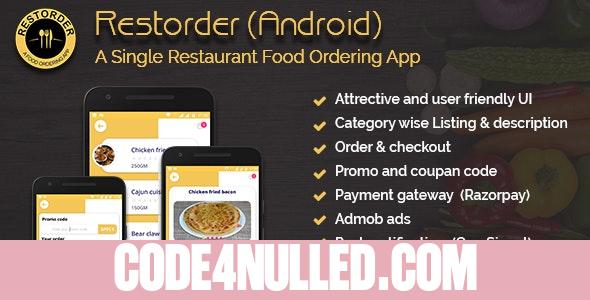 Restorder (Android) - A single restaurant food ordering app