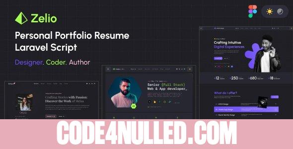 Zelio v1.1.3 - Personal Portfolio Resume Laravel Script - nulled