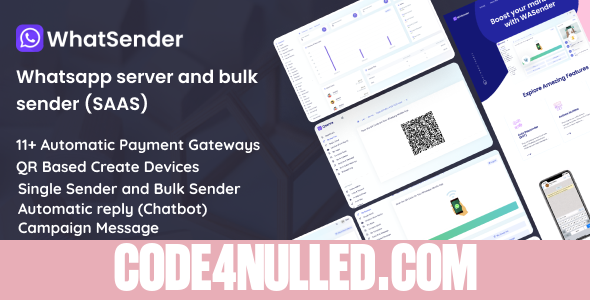 WhatSender v4.6.2 - Whatsapp server and bulk sender (SAAS) - nulled