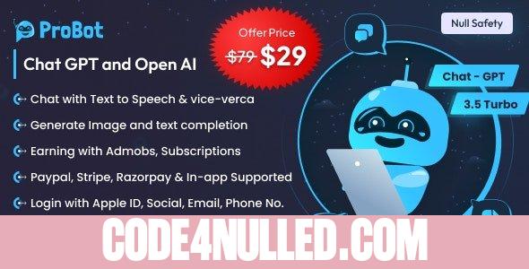 ProBot v2.0.3 - Open AI Chat, Writing Assistant & Image Generator