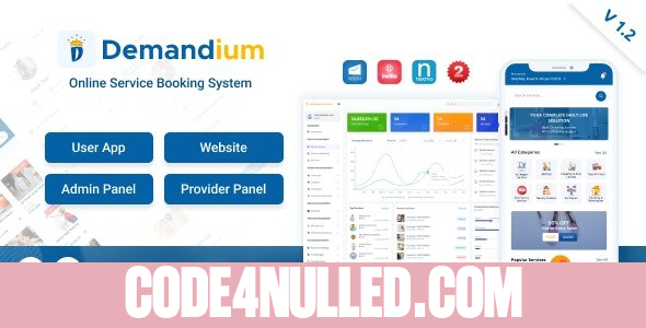 Demandium v2.1 - Multi Provider On Demand, Handyman, Home service App with admin panel - nulled