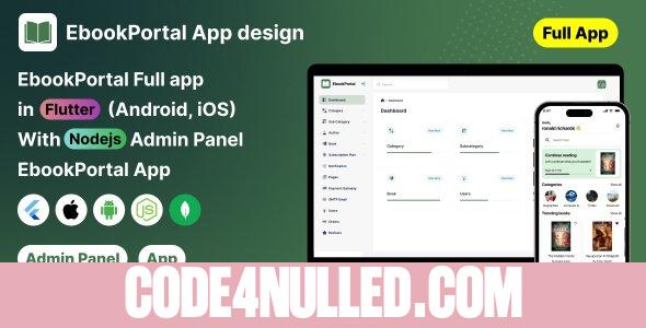 EbookPortal v1.0 - Ebook Full App in Flutter with NodeJs Backend - ReadHub App