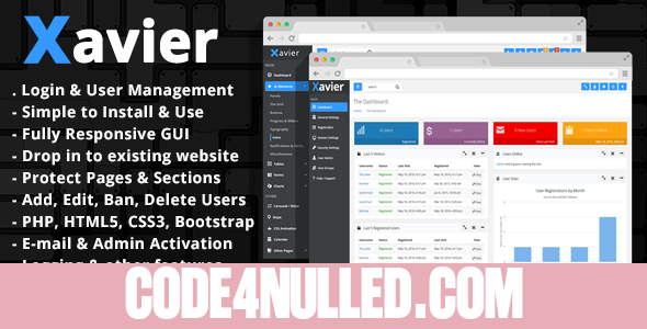 Xavier v3.1.5 - PHP Login Script & User Management Admin Panel