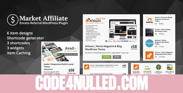 Market Affiliate v1.1 - Envato referral WordPress Plugin