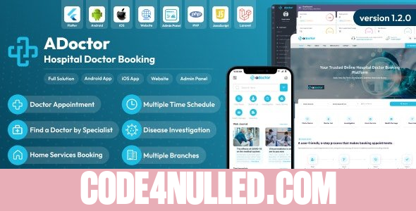ADoctor v1.2.0 - Hospital Doctor Booking Android and iOS App - nulled