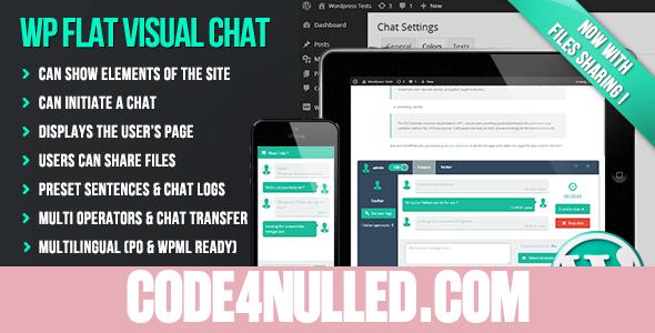 WP Flat Visual Chat v5.362 - Live Chat & Remote View for Wordpress
