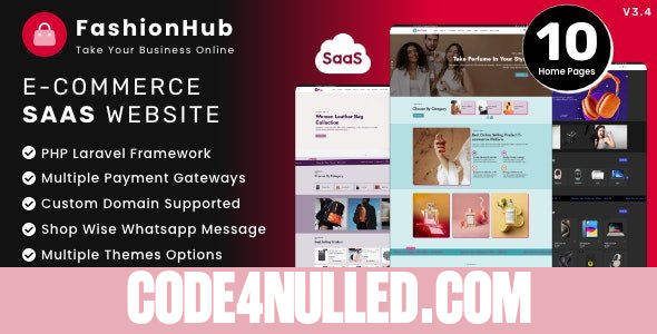 FashionHub SaaS v3.6 - eCommerce Website Builder For Seamless Online Business - nulled