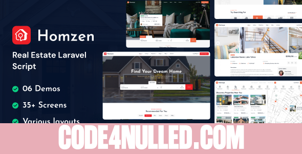 Homzen v1.2.5 - Laravel Real Estate Agency Portal Multilingual - nulled