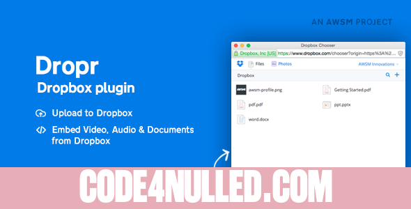 Dropr v1.1.1 - Dropbox Plugin for WordPress