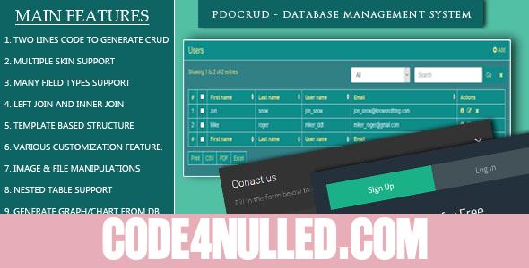 PDO Crud v4.8 – Advanced PHP CRUD application (Form Builder & Database Management) - nulled