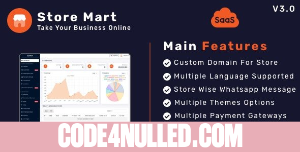 StoreMart SaaS v3.0 - Online Product Selling SaaS Business Website Builder - nulled