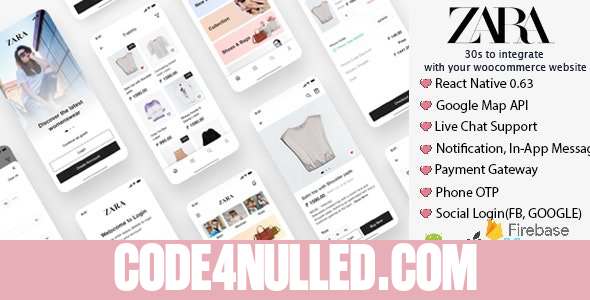 Zara App v1.0 - React Native Woocommerce