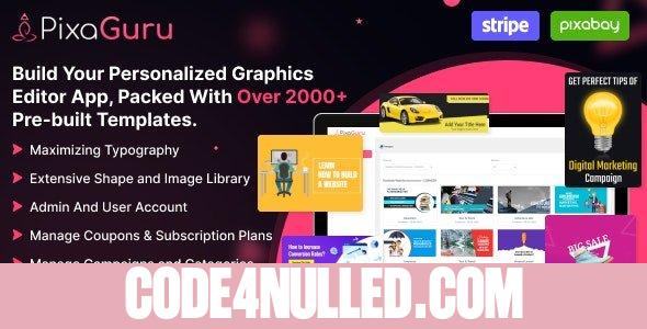 PixaGuru v1.10 - SAAS Platform to Create Graphics, Images, Social Media Posts, Ads, Banners, & Stories