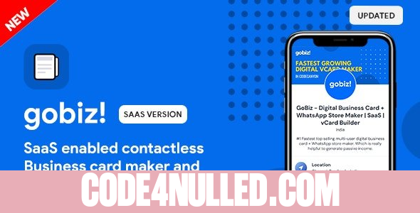 GoBiz v4.3.0 - Digital Business Card + WhatsApp Store Maker | SaaS | vCard Builder - nulled