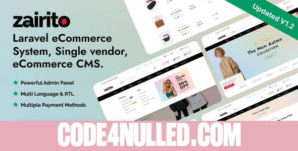 Zairito v1.8 - Laravel eCommerce System - Single vendor