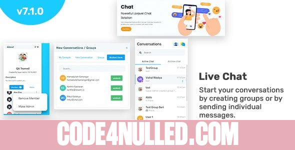 InfyChat v7.1.0 - Laravel Chat App (Private + Group Chat) - Real time Chat
