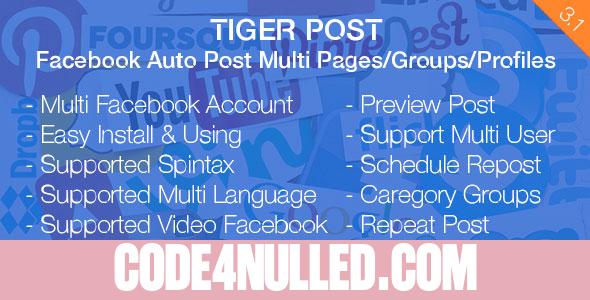 Tiger Post v3.1 - Facebook Auto Post Multi Pages/Groups/Profiles (RETAIL)
