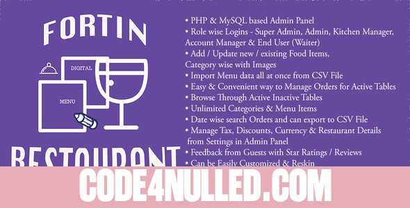 Fortin Restaurant Waiter Ordering System with Admin Panel
