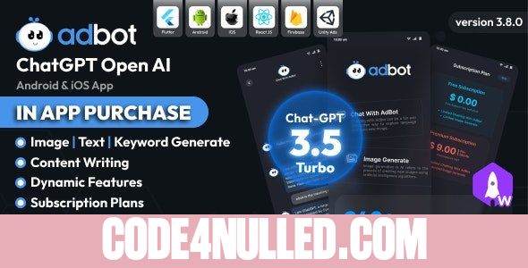 AdBot v3.8.1 - ChatGPT Open AI Android and iOS App