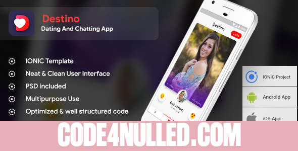 Dating Android App + iOS App Template | Destino (HTML+CSS files IONIC 3)