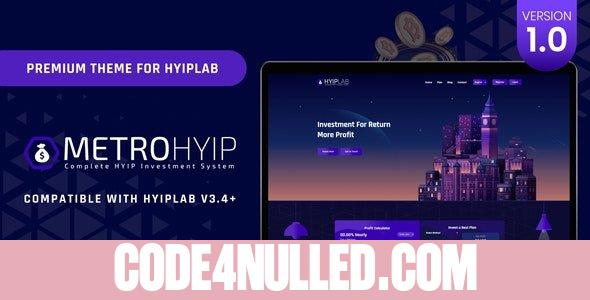 METROHYIP v1.0 - Premium Theme For HYIPLab