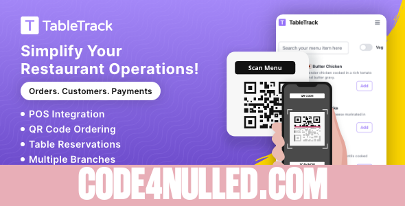 TableTrack v1.2.30 - The Complete SaaS Restaurant Management Solution - nulled