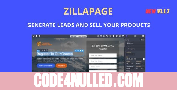 Zillapage v1.1.7 - Landing page and Ecommerce builder - nulled