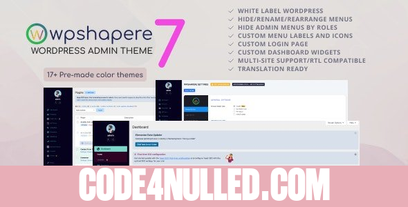 WPShapere v7.0.3 - Wordpress Admin Theme