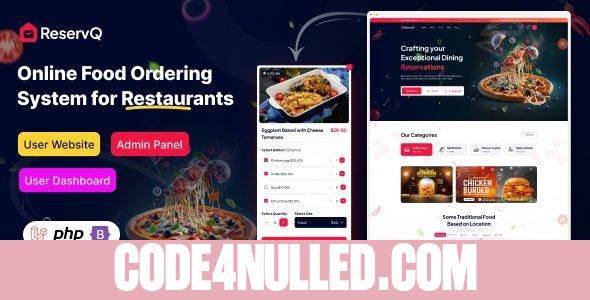 Reservq v1.4.2 - Online Food Ordering System for Restaurants Laravel Script