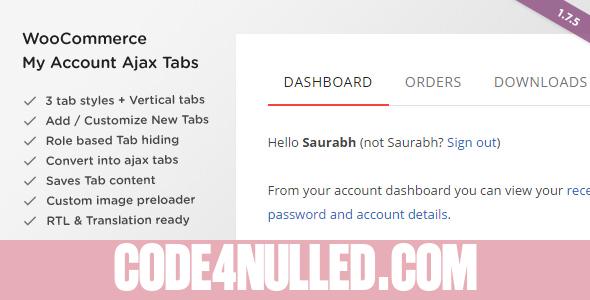 SS WooCommerce Myaccount Ajax Tabs v1.7.4