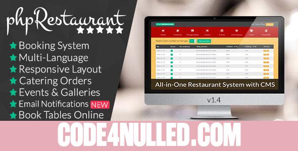 phpRestaurant - Restaurant Script with CMS