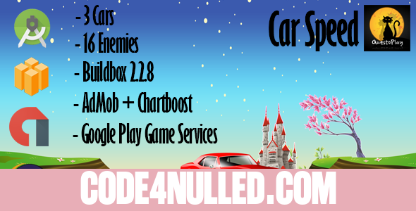Car Speed Game | Android - Buildbox Included - Eclipse Project - Easy Reskin - Multiple characters