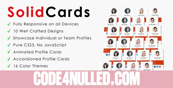 SolidCards - CSS3 Responsive Profile Cards