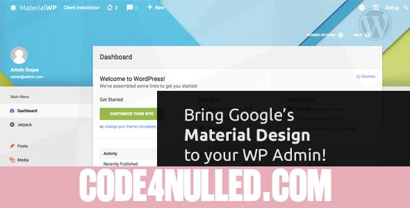 Material WP v0.0.45 - Material Design Dashboard Theme