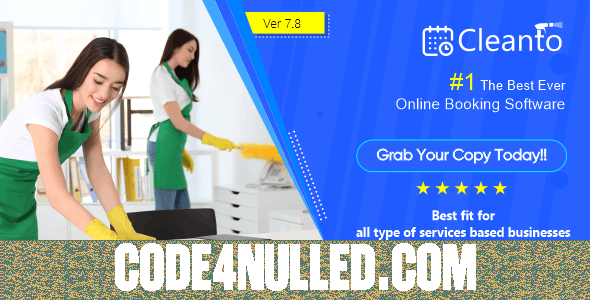 Cleanto v8.2 - Online bookings management system for maid services and cleaning companies - nulled