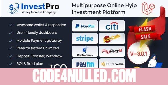 InvestPro v3.0.1 – HYIP & ICO Online Investment Wallet & Banking Platform