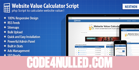 Website Value Calculator Script