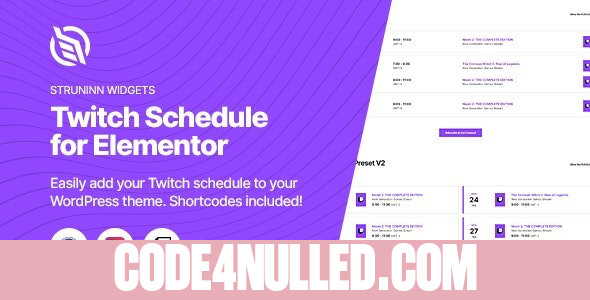 Struninn - Twitch Schedule Elementor Widget v1.0.0