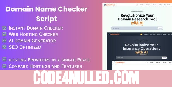 Domain Hub - Domain Checker, AI Name Generator, Who-is-hosting, Whois, DNS React Nextjs tools - 20 Feb. 2024