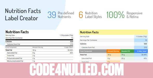 Nutrition Facts Label Creator v1.2.0