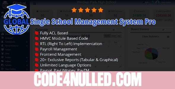 Global v4.5 - Single School Management System Pro
