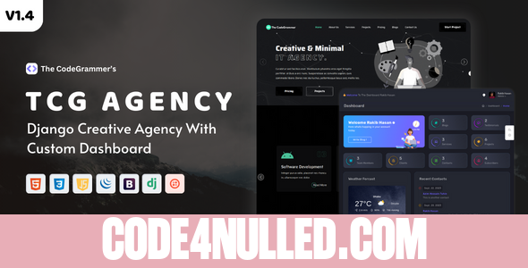 TCG AGENCY v1.4 - Python Django Creative Digital Agency Script With Custom Dashboard