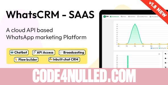 WhatsCRM v1.8 - Chatbot, Flow Builder, API Access, WhatsApp CRM SAAS System