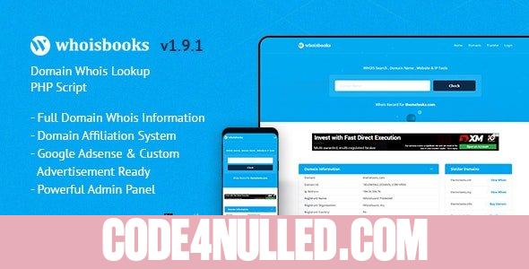 WhoisBooks v1.9.1 - Domain Whois Lookup PHP Script - nulled