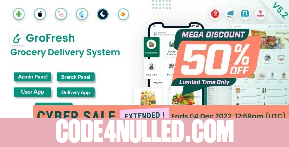 GroFresh v5.2 - (Grocery, Pharmacy, eCommerce, Store) App and Web with Laravel Admin Panel + Delivery App - nulled