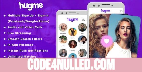 Hugme v1.6 - Android Native Dating App with Audio Video Calls and Live Streaming