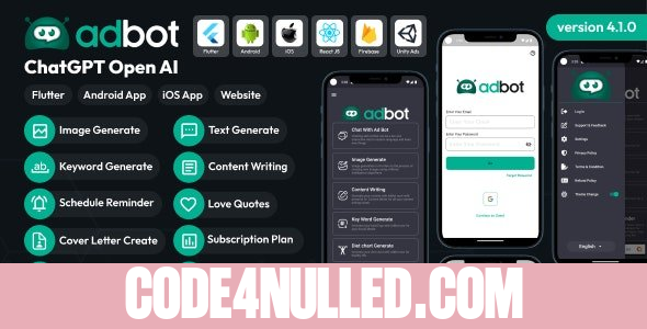 AdBot v4.1.0 - ChatGPT Open AI Android and iOS App