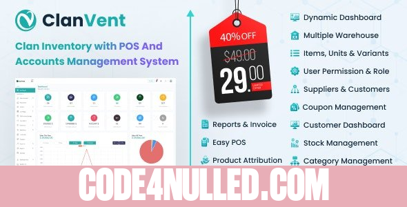 ClanVent v3.3 - Inventory with POS and Accounts Management System